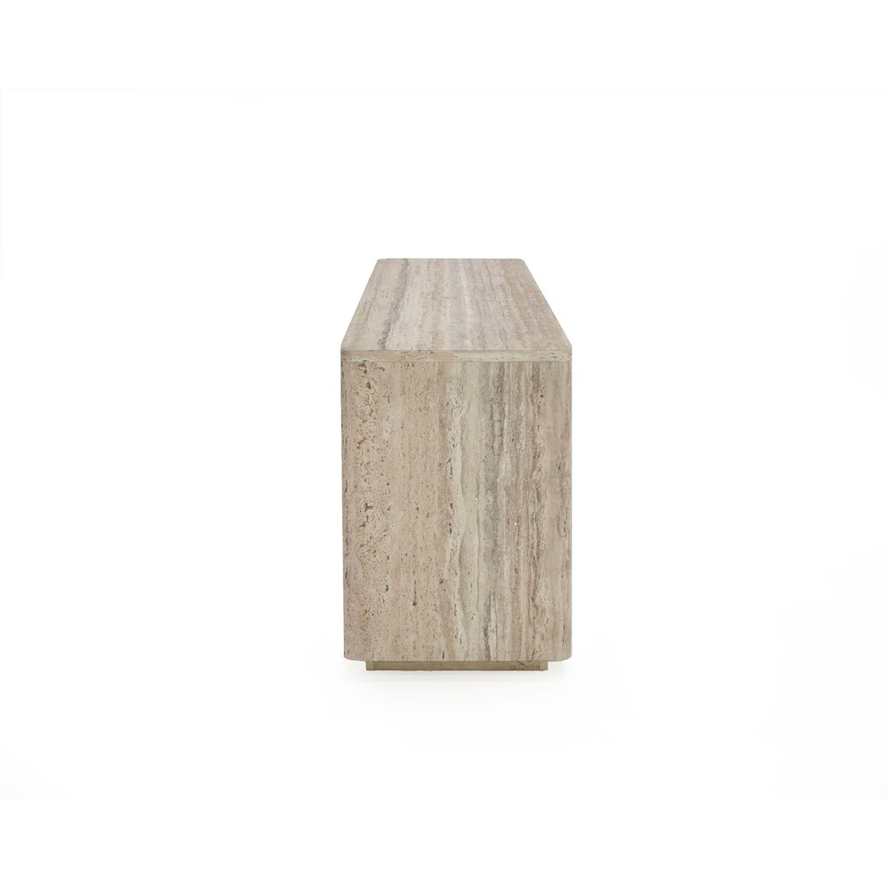 Nova Domus Roma - Modern Faux Travertine + Gold File Cabinet. Picture 3