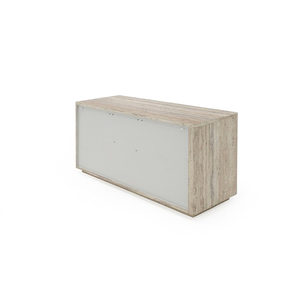 Nova Domus Roma - Modern Faux Travertine + Gold File Cabinet. Picture 4