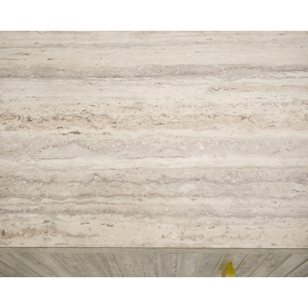 Nova Domus Roma - Modern Faux Travertine + Gold File Cabinet. Picture 5