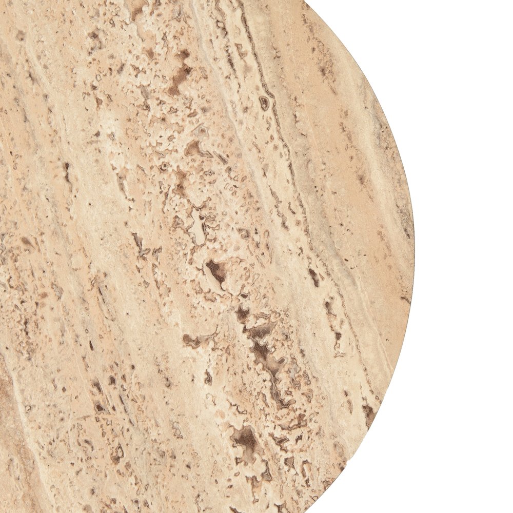 Nova Domus Roma - Modern Faux Travertine Round End Table. Picture 5