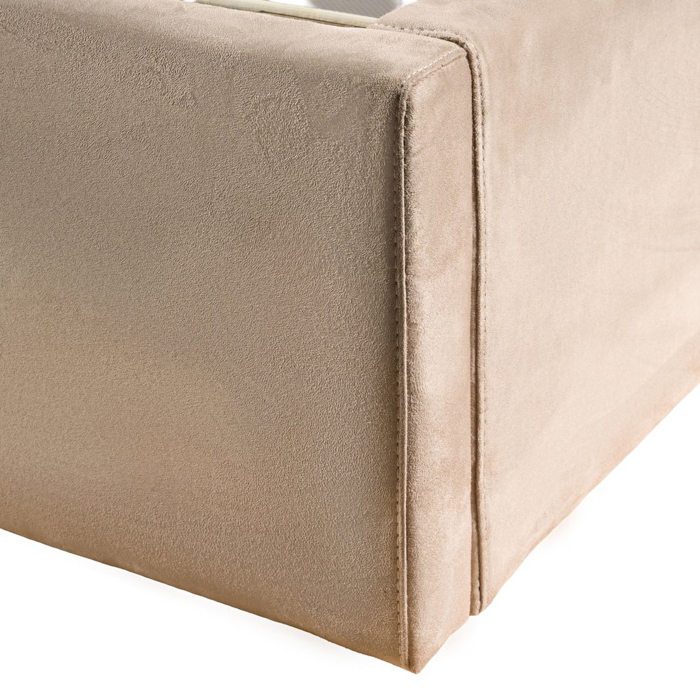 Roma - Modern Taupe Microfiber Upholstered Eastern King Bed. Picture 6