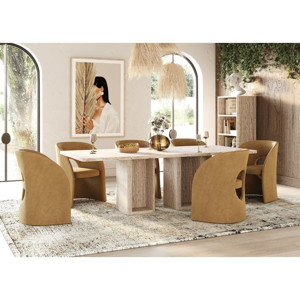 Nova Domus Roma - Modern Travertine Rectangular Dining Table. Picture 2