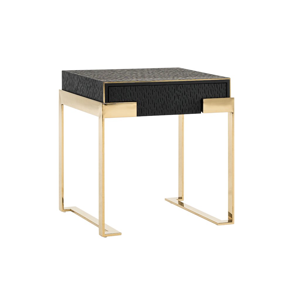 Modrest Rothsay - Modern Wenge + Gold Nightstand. Picture 3