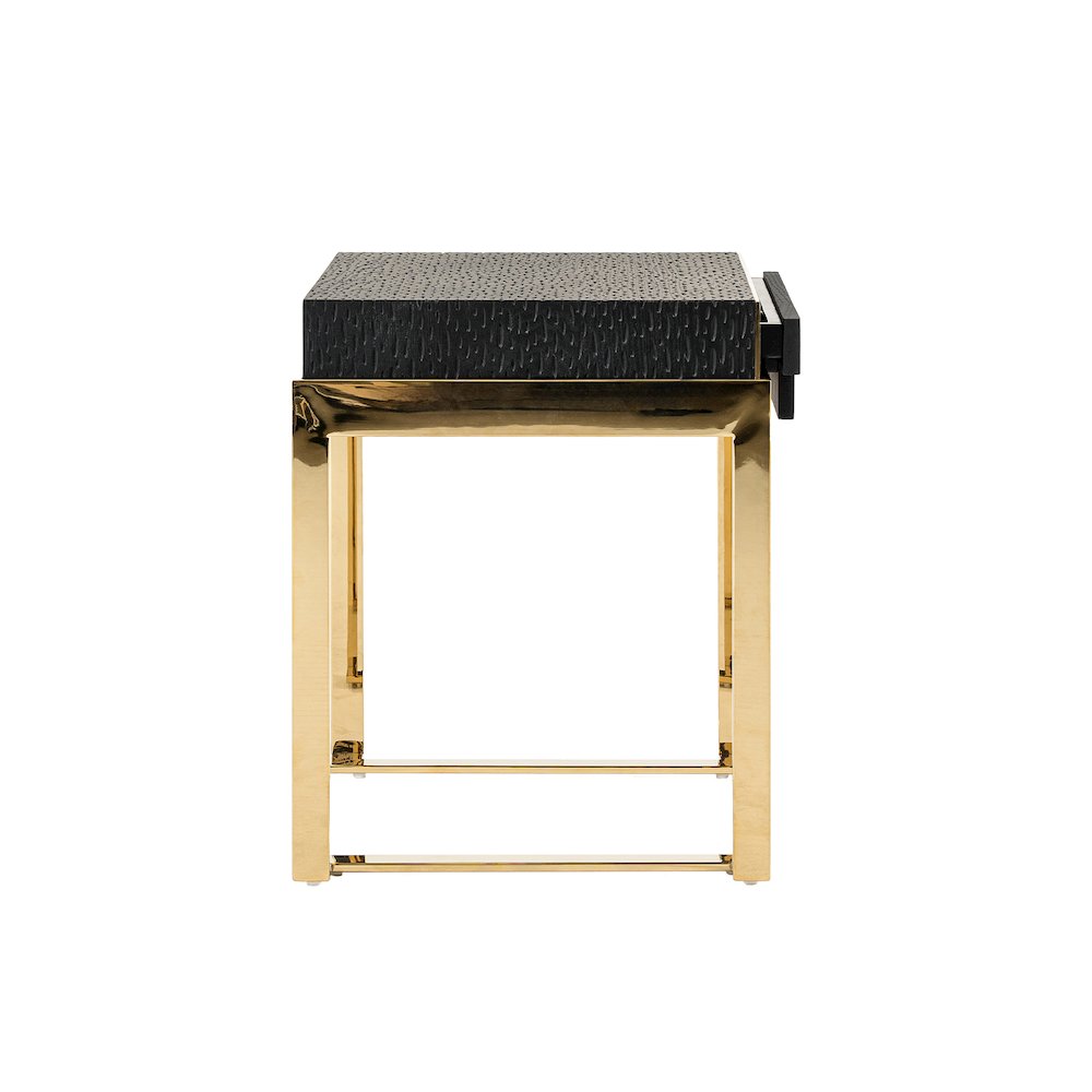 Modrest Rothsay - Modern Wenge + Gold Nightstand. Picture 4