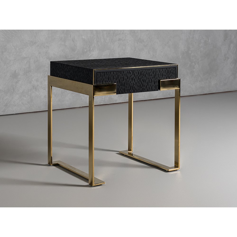 Modrest Rothsay - Modern Wenge + Gold Nightstand. Picture 10