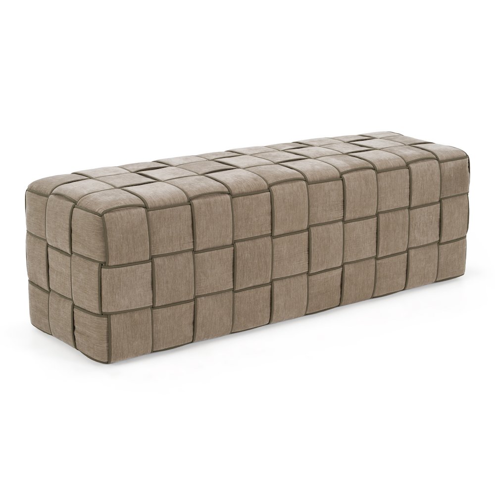 Rousey - Modern Taupe Fabric Bench. Picture 2
