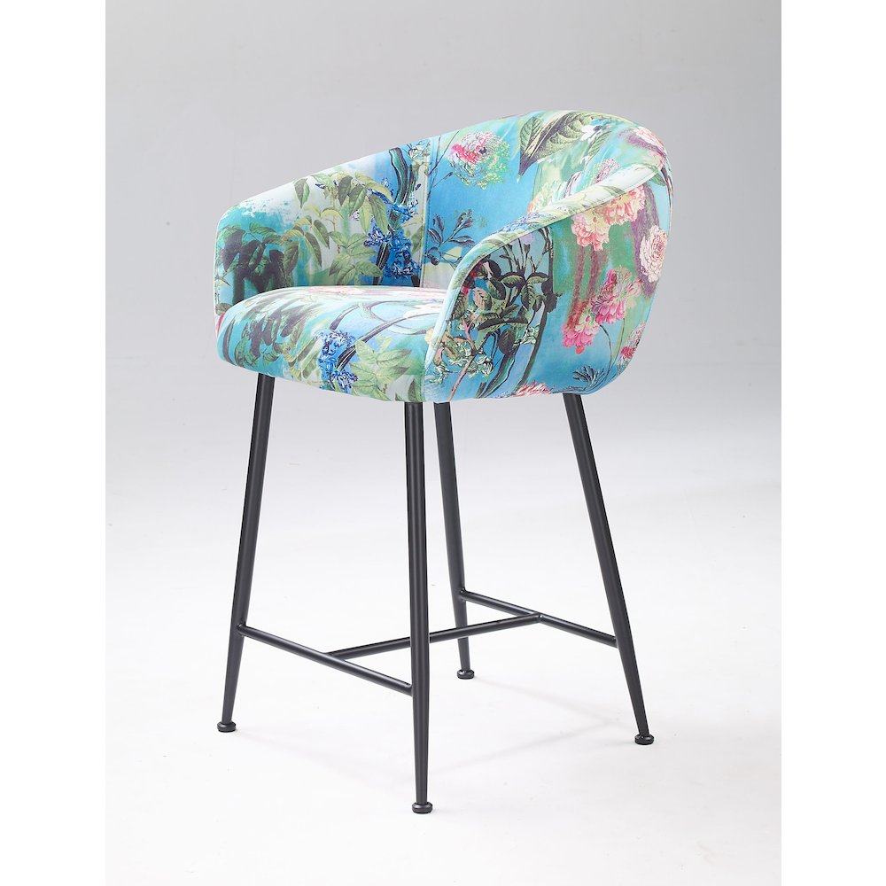 Modrest Roxann - Modern Counter Stool in Funky Velvet. Picture 1