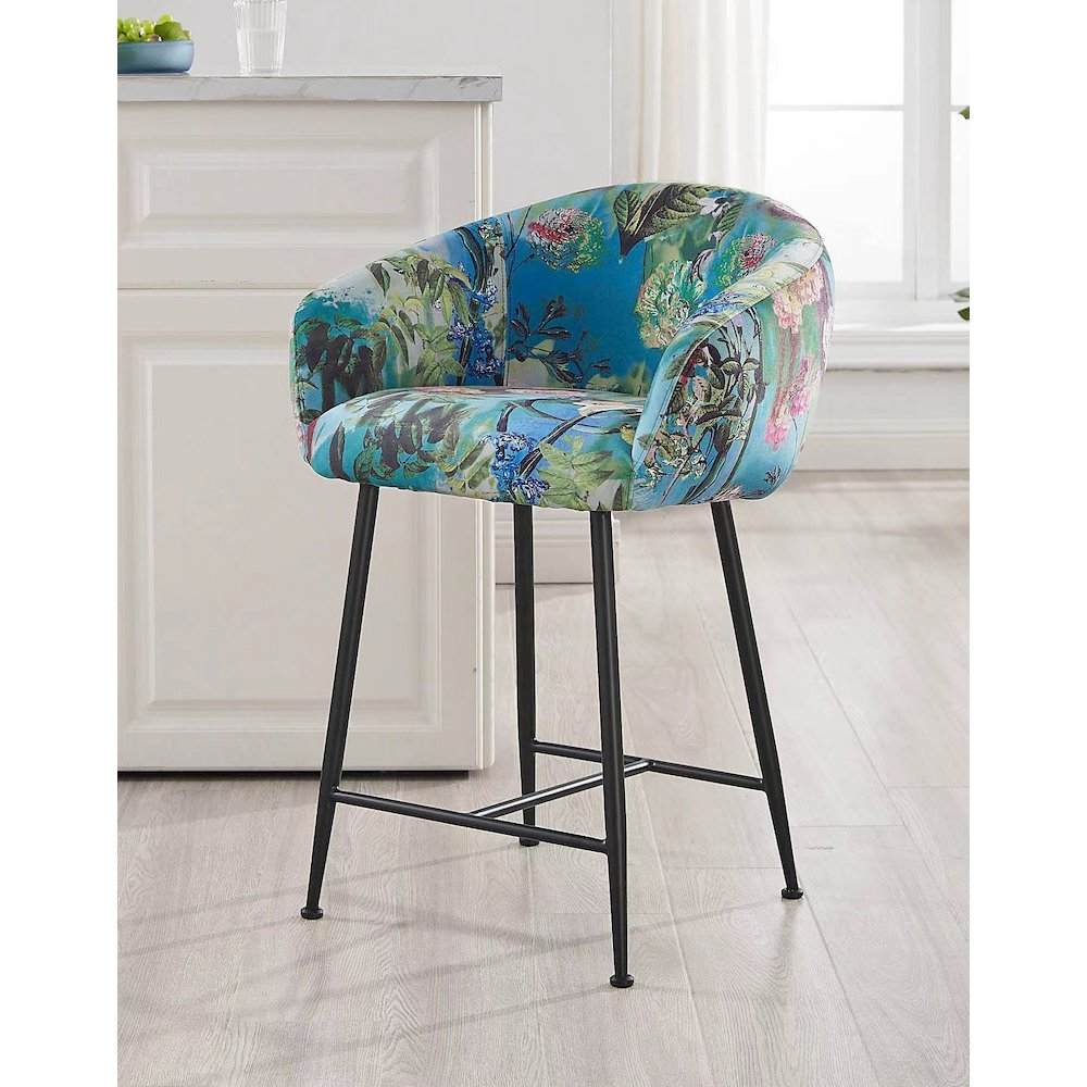 Modrest Roxann - Modern Counter Stool in Funky Velvet. Picture 2