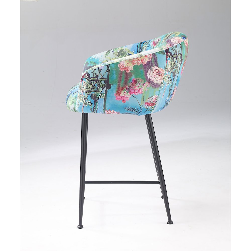 Modrest Roxann - Modern Counter Stool in Funky Velvet. Picture 3