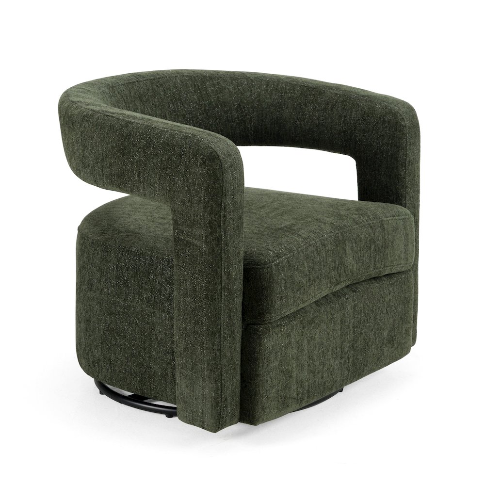 Modrest Ryan - Modern Olive Green Fabric Swivel Accent Chair. Picture 2