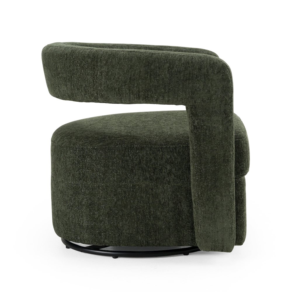 Modrest Ryan - Modern Olive Green Fabric Swivel Accent Chair. Picture 3