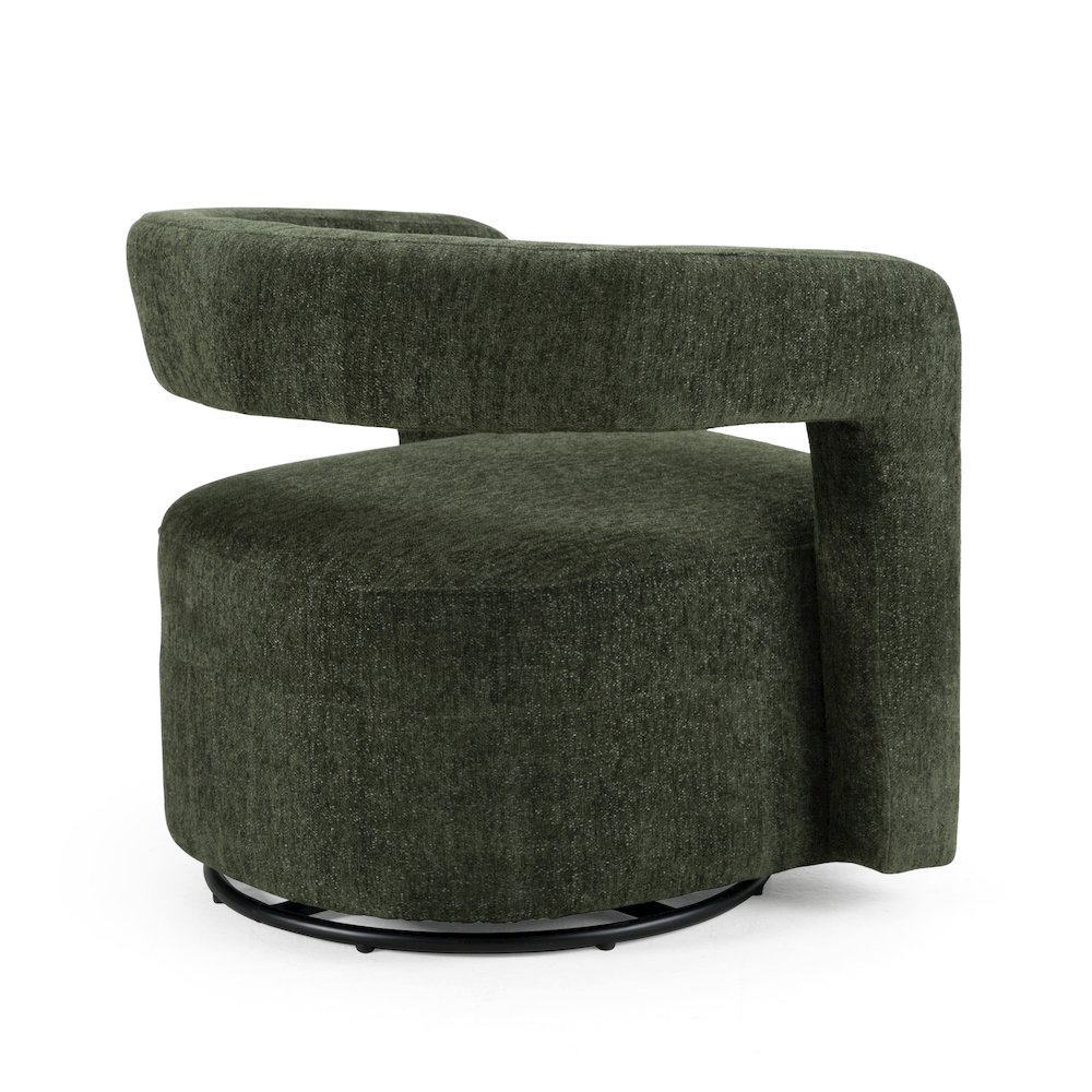 Modrest Ryan - Modern Olive Green Fabric Swivel Accent Chair. Picture 4