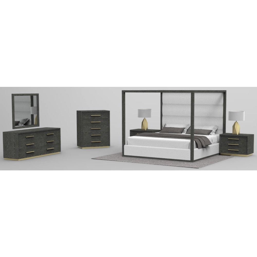 Modrest Manhattan- Contemporary Grey and Gold Dresser. Picture 2