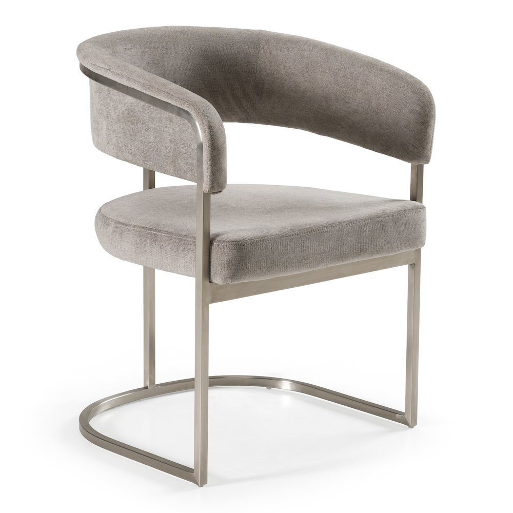 Sebastian - Modern Grey Fabric Stainless Steel Dining Chair. Picture 1