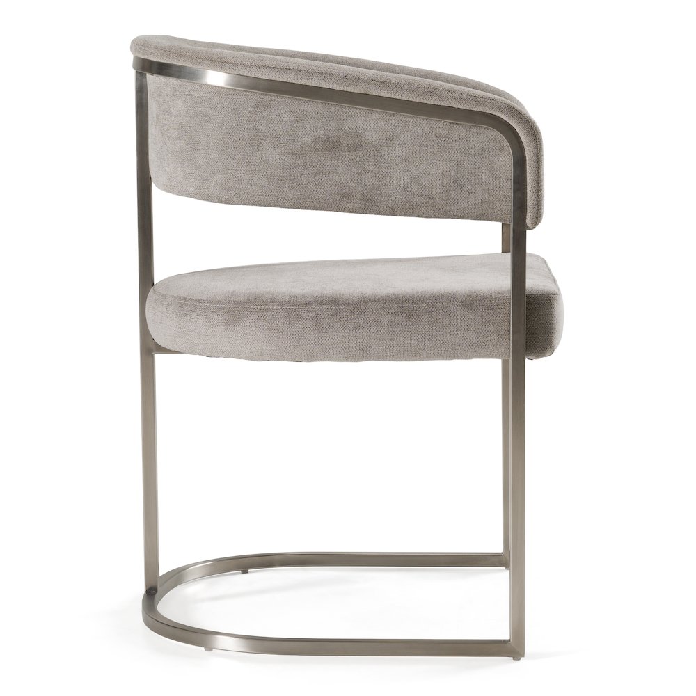 Sebastian - Modern Grey Fabric Stainless Steel Dining Chair. Picture 3