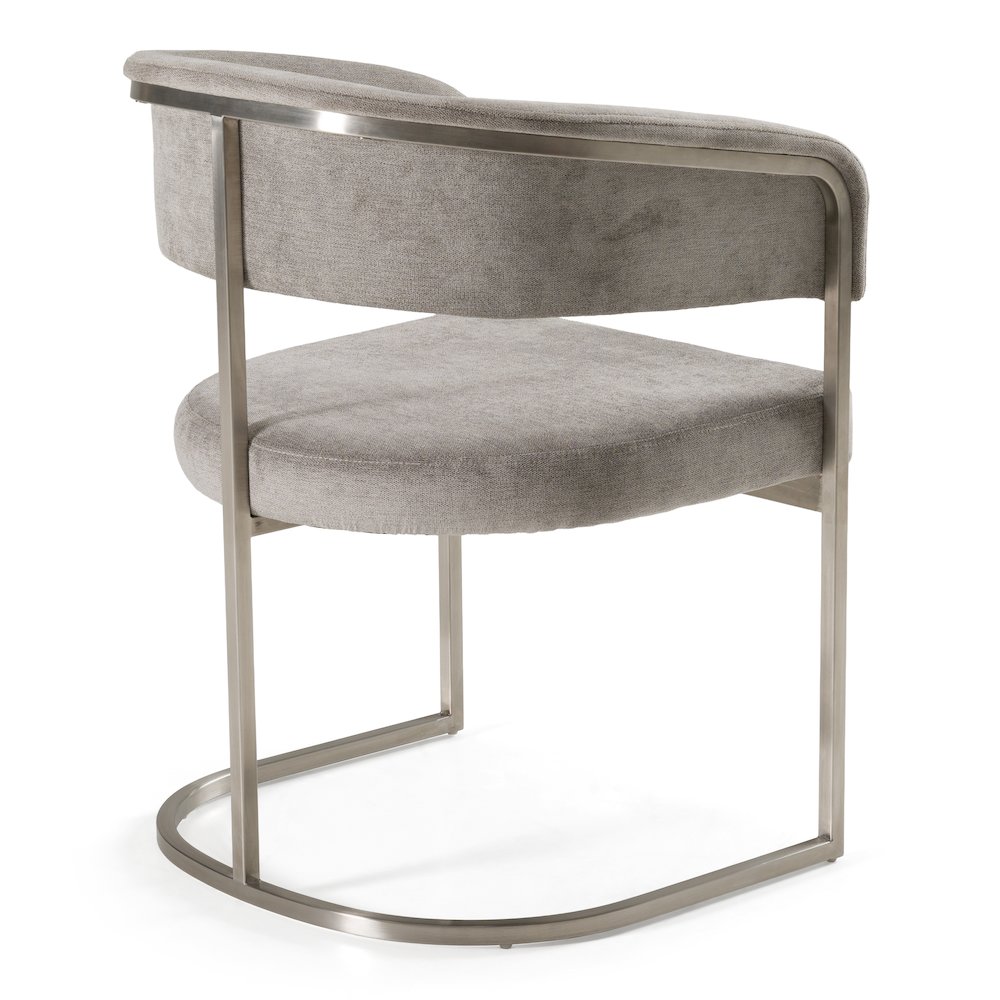 Sebastian - Modern Grey Fabric Stainless Steel Dining Chair. Picture 4