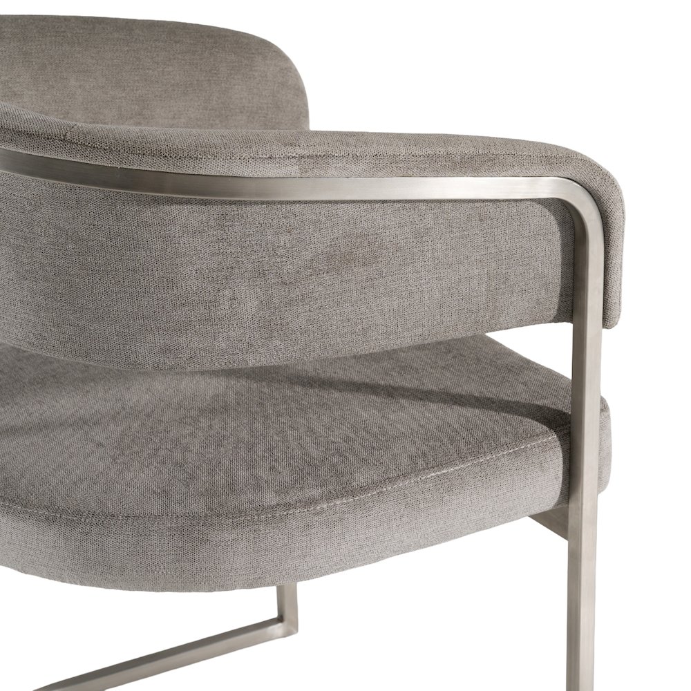 Sebastian - Modern Grey Fabric Stainless Steel Dining Chair. Picture 7