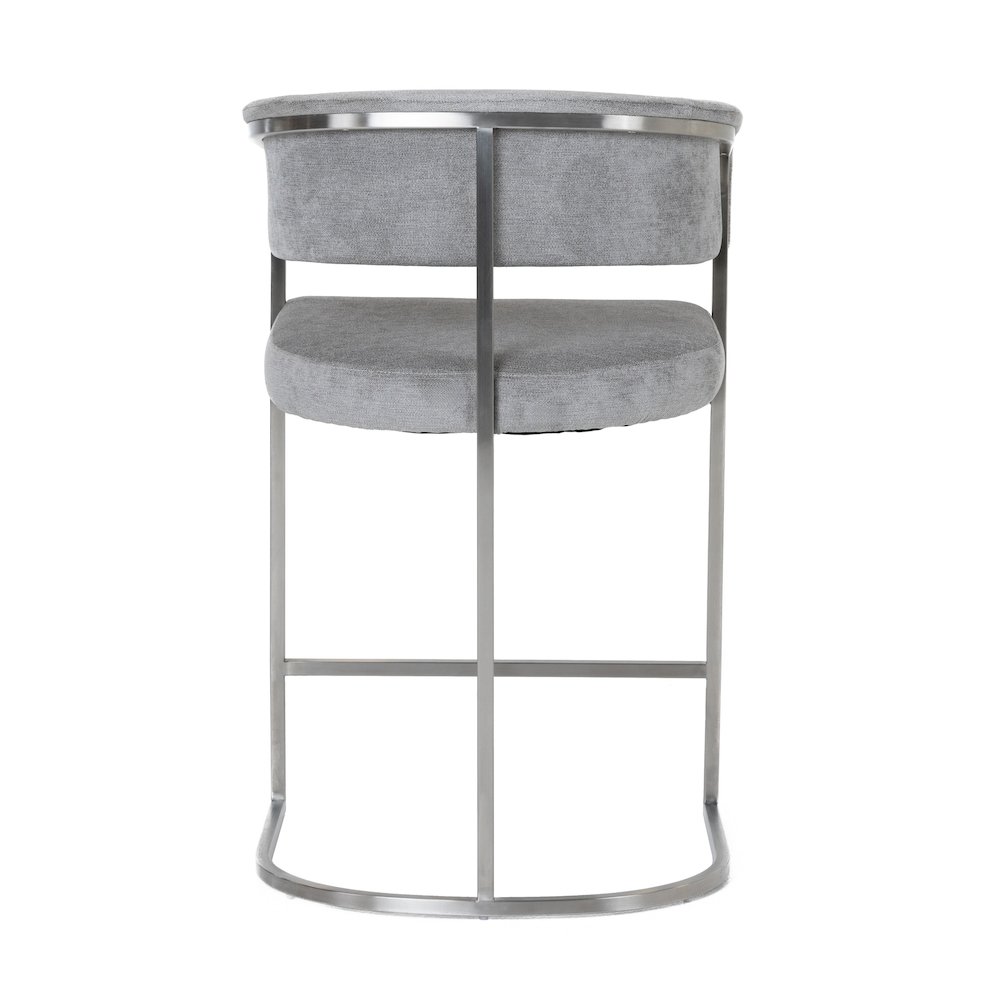 Modrest Sebastian - Modern Grey Fabric + Stainless Steel Counter Chair. Picture 4