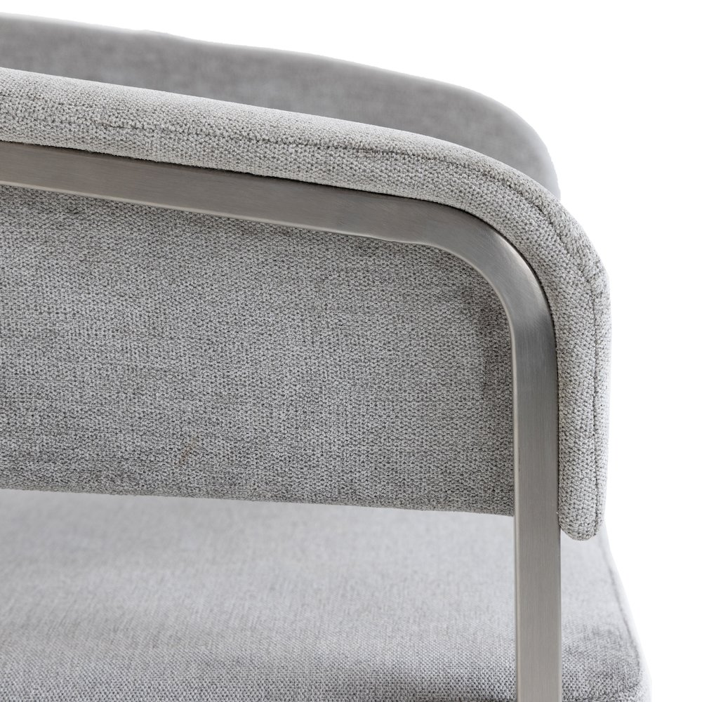 Modrest Sebastian - Modern Grey Fabric + Stainless Steel Counter Chair. Picture 5