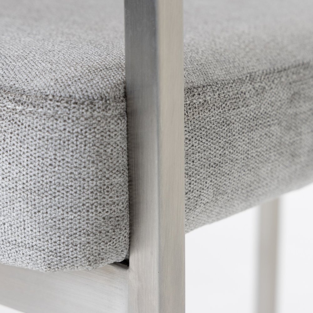 Modrest Sebastian - Modern Grey Fabric + Stainless Steel Counter Chair. Picture 6