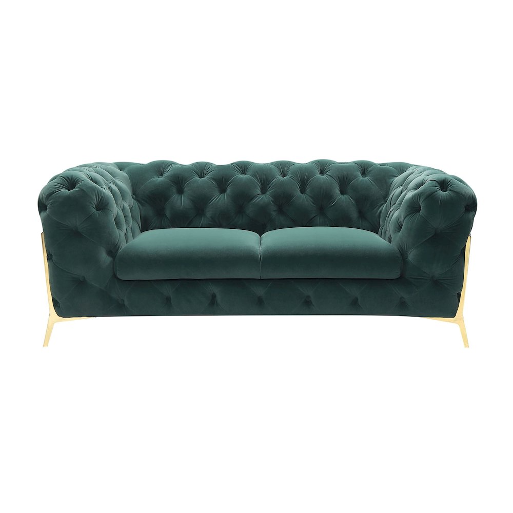 Divani Casa Sheila - Transitional Emerald Green Fabric Loveseat. Picture 1