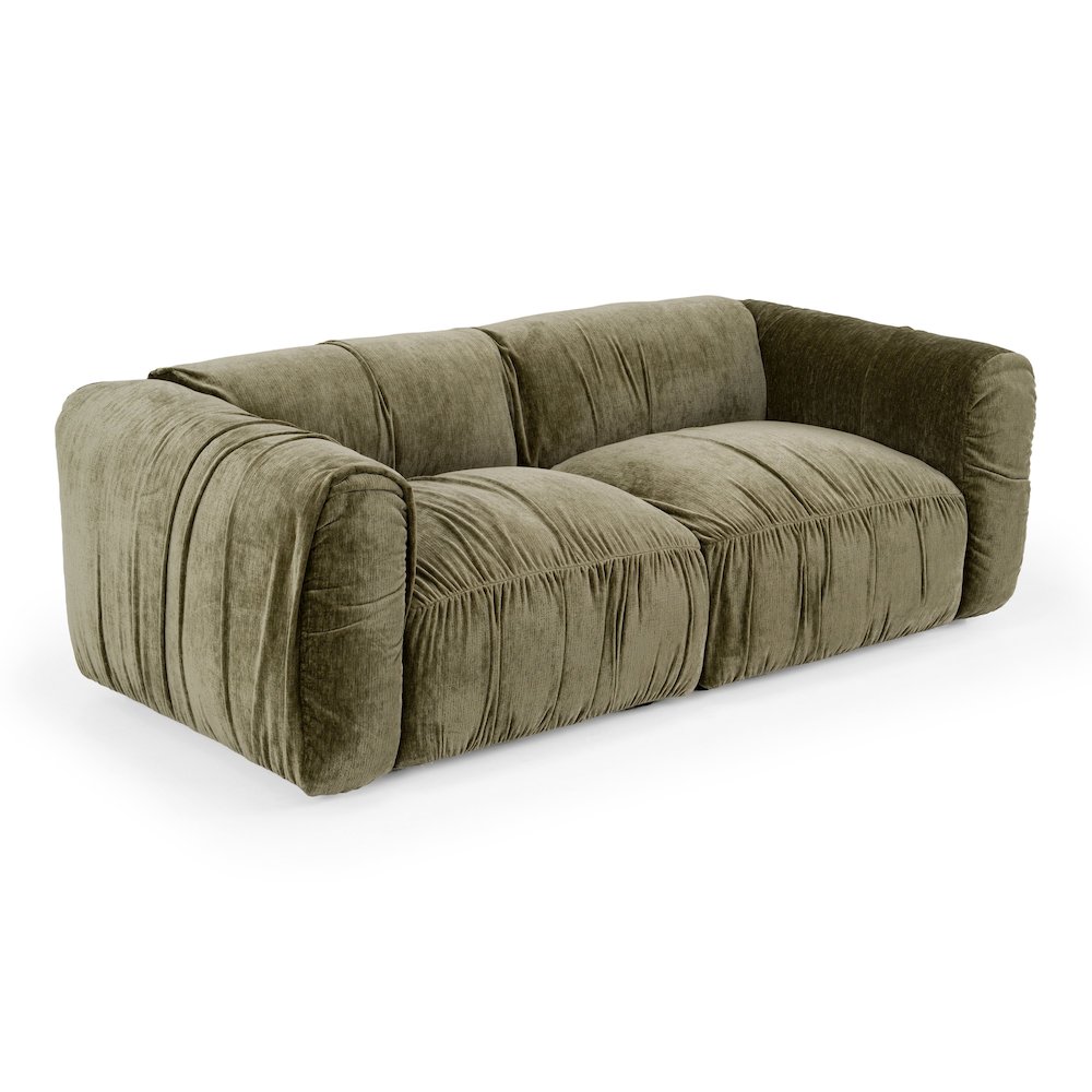 Siegal - Modern Olive Green Fabric Loveseat Sofa. Picture 7