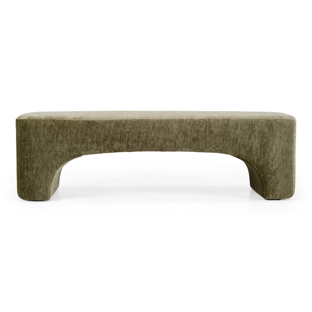 Siegal - Modern Olive Green Fabric Bench. Picture 4