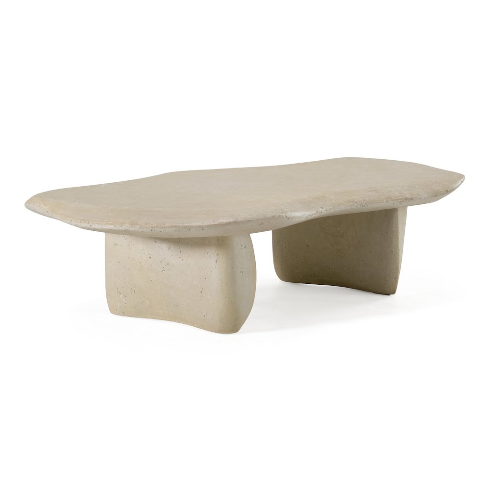Slone - Modern Beige Fiberform Coffee Table. Picture 3