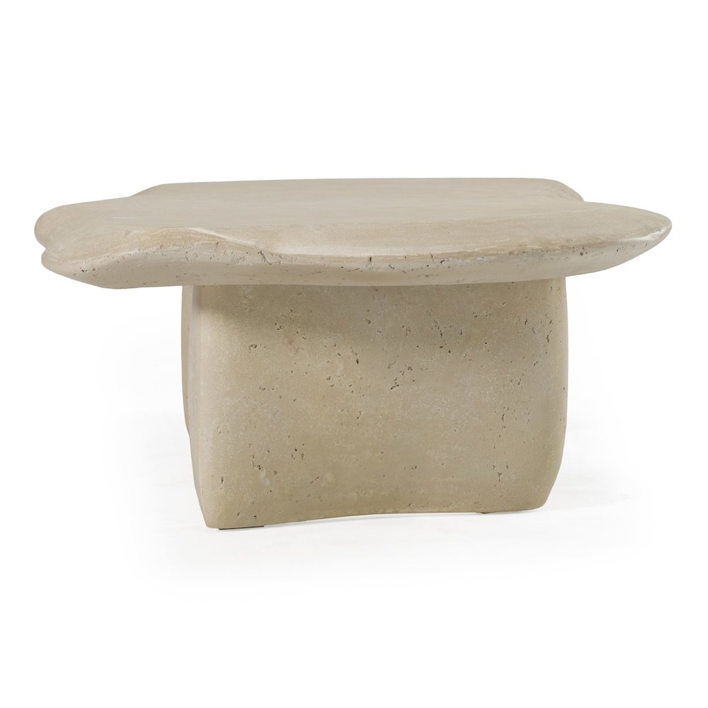 Slone - Modern Beige Fiberform Coffee Table. Picture 4