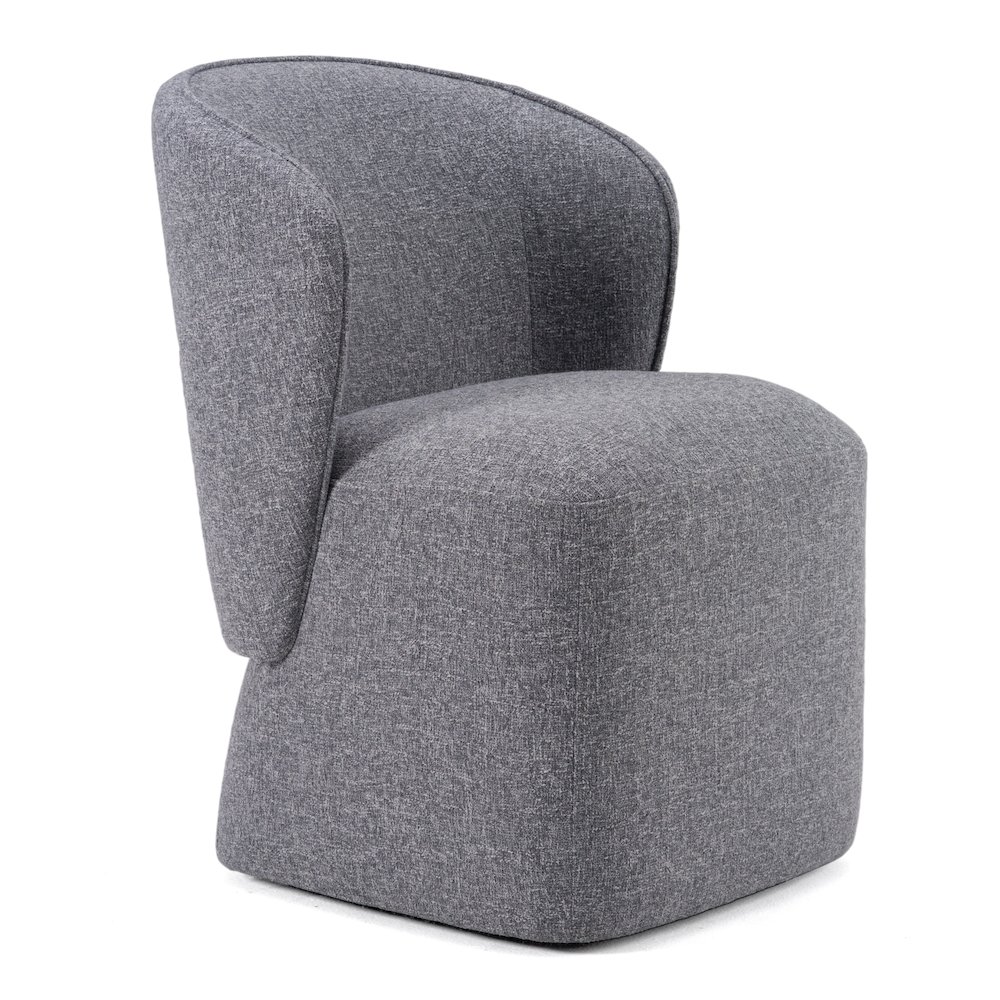 Modrest Souza - Modern Grey Fabric Swivel Dining Chair. Picture 1