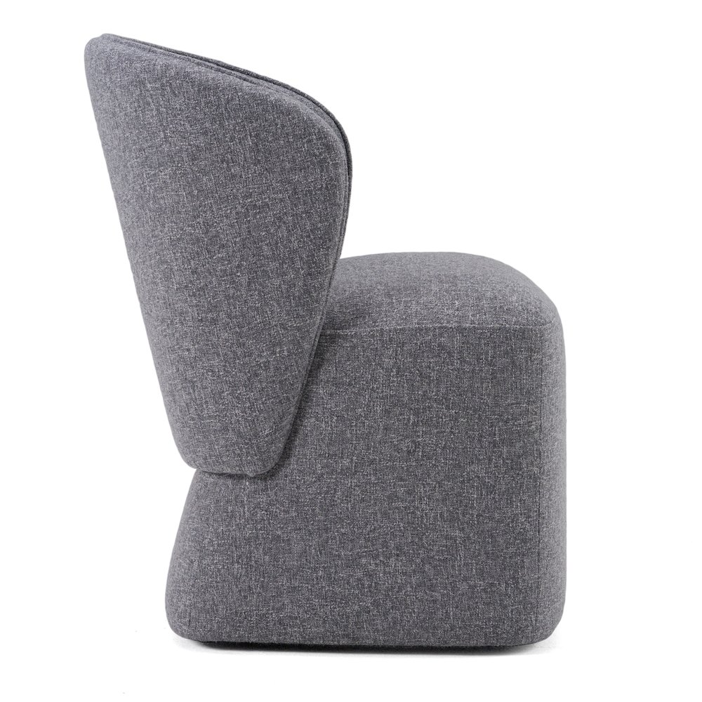 Modrest Souza - Modern Grey Fabric Swivel Dining Chair. Picture 3