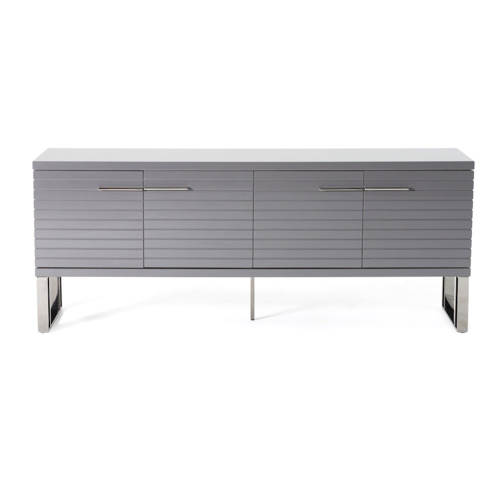Modrest Splendor - Grey High Gloss Slatted Buffet. Picture 3