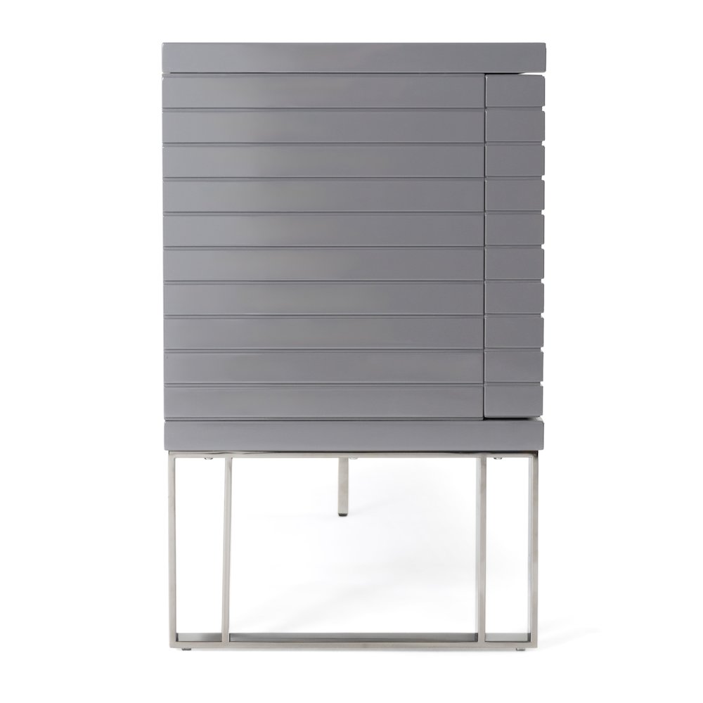 Modrest Splendor - Grey High Gloss Slatted Buffet. Picture 5