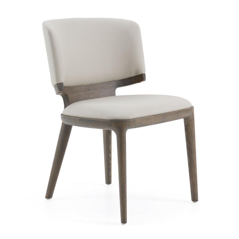 Modrest Stanley Contemporary Grey Leatherette and Grey Ash Set of 2 Dining Chair. Picture 2
