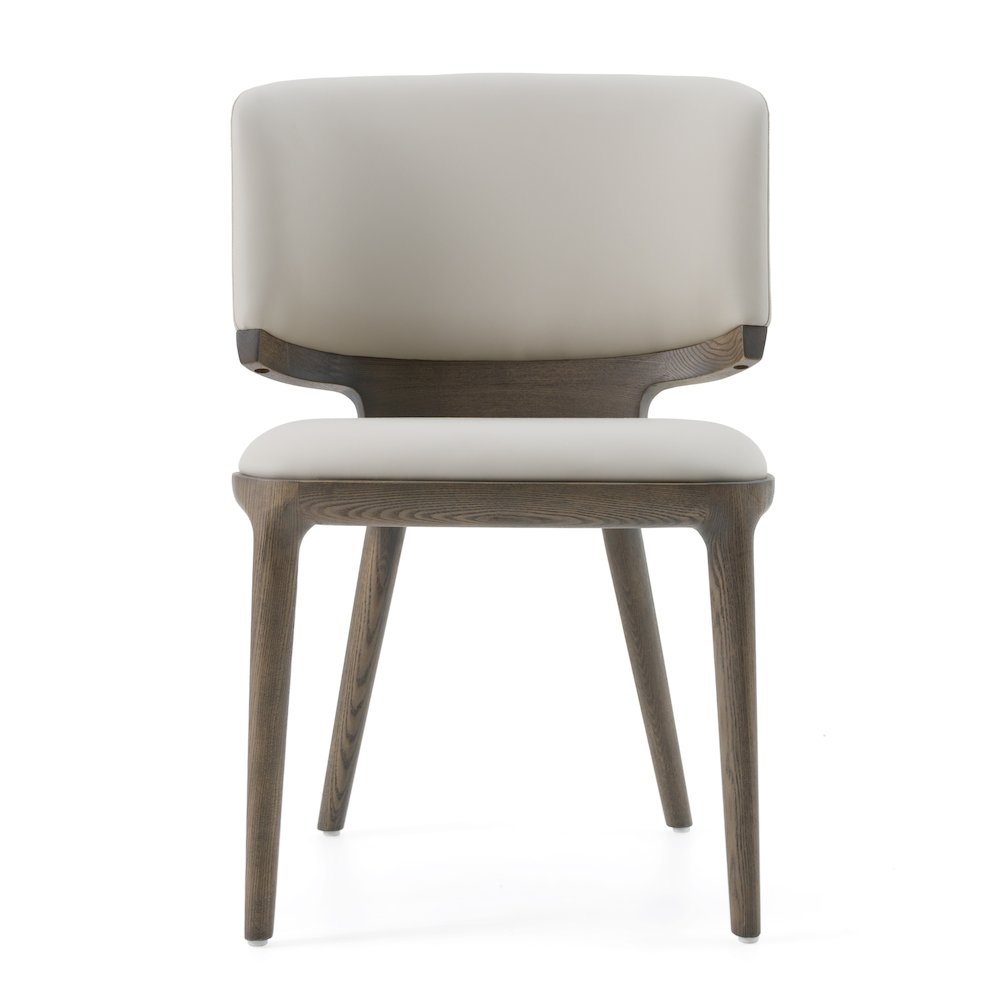 Modrest Stanley Contemporary Grey Leatherette and Grey Ash Set of 2 Dining Chair. Picture 3