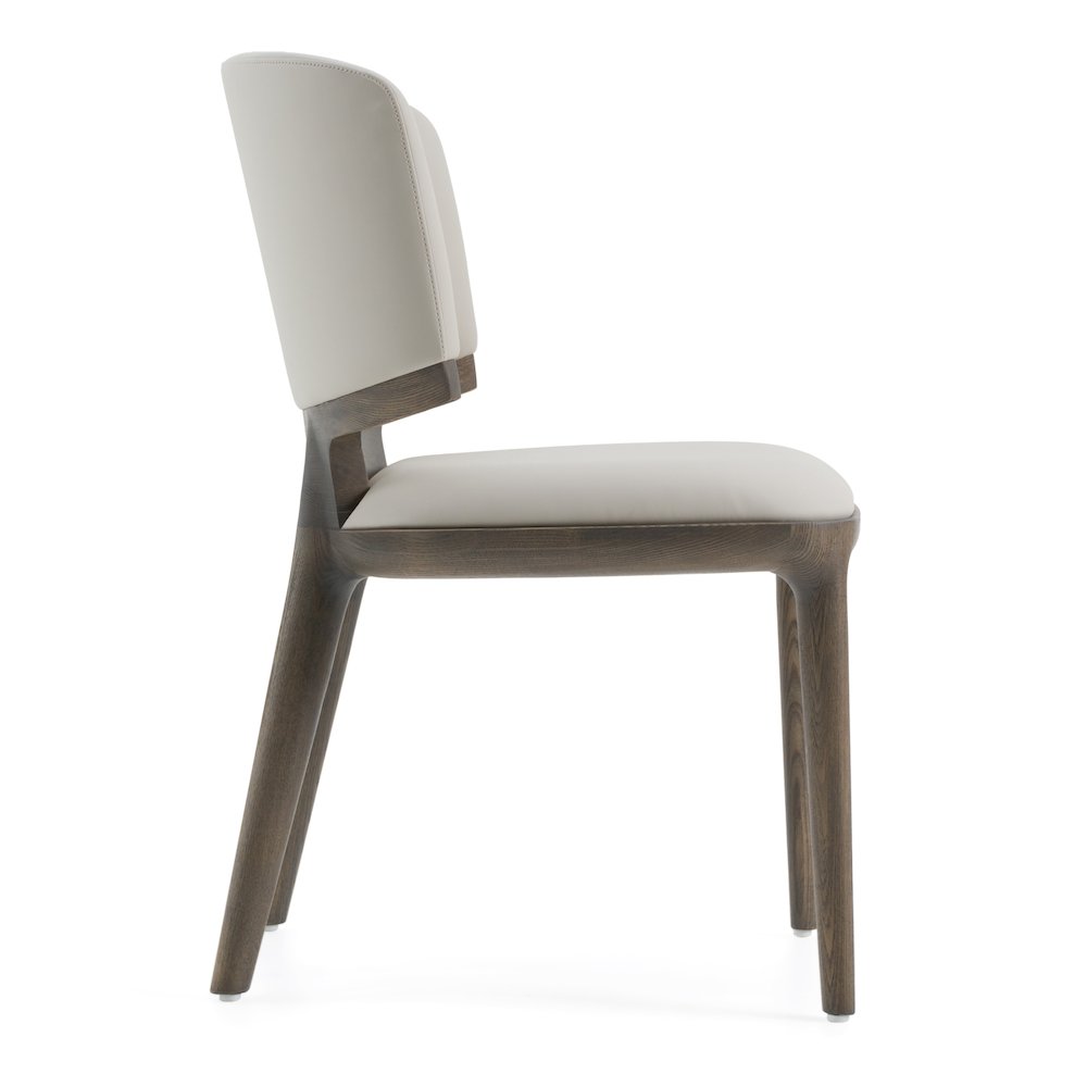 Modrest Stanley Contemporary Grey Leatherette and Grey Ash Set of 2 Dining Chair. Picture 4