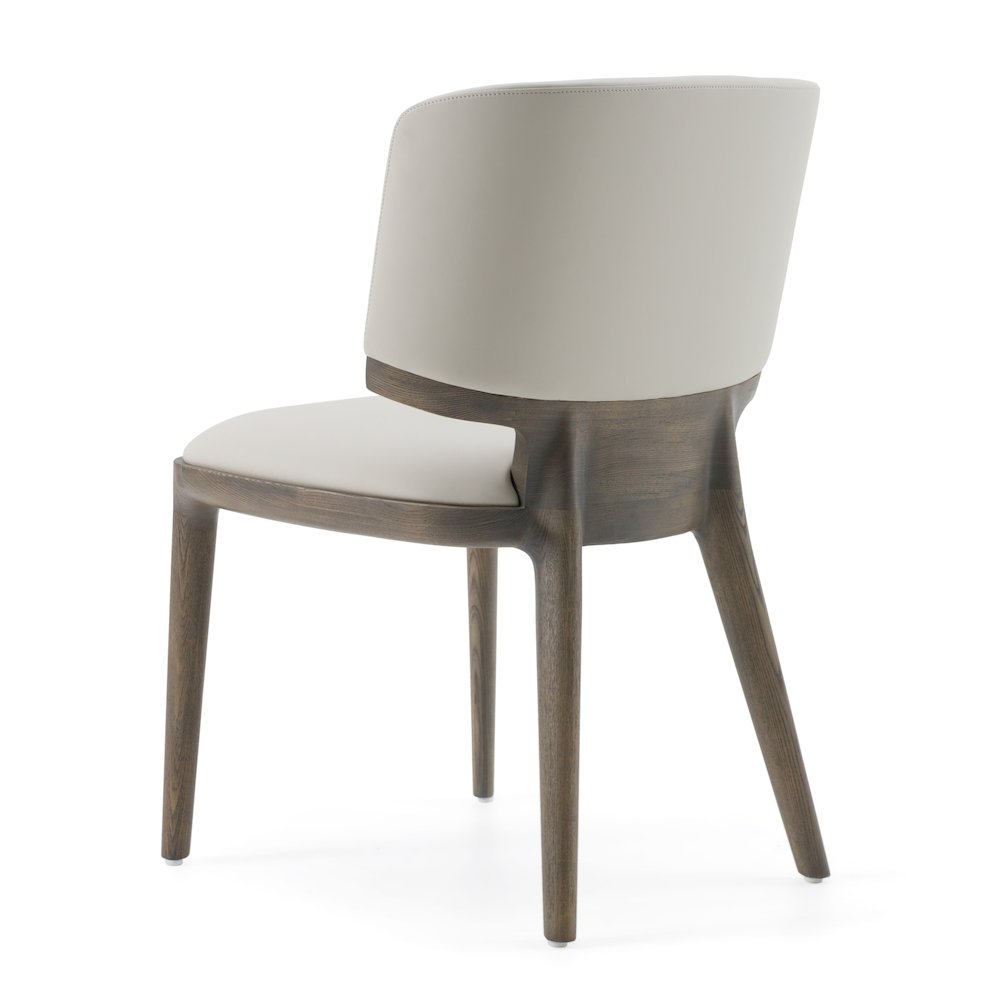 Modrest Stanley Contemporary Grey Leatherette and Grey Ash Set of 2 Dining Chair. Picture 6