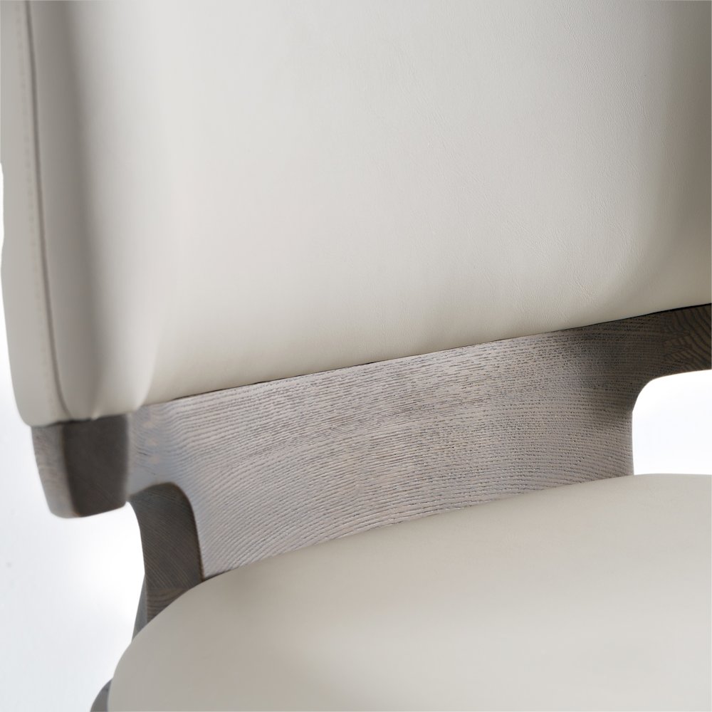 Modrest Stanley Contemporary Grey Leatherette and Grey Ash Set of 2 Dining Chair. Picture 7