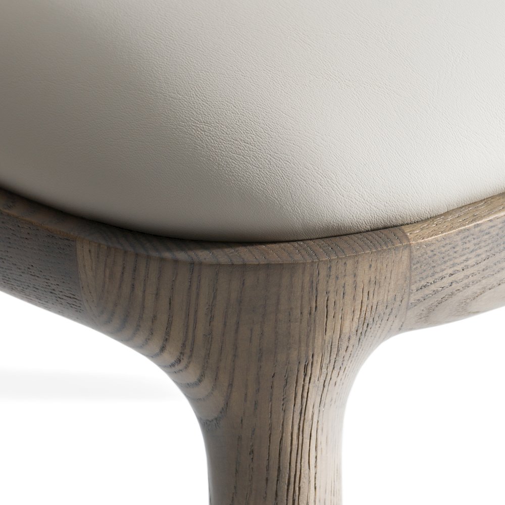 Modrest Stanley Contemporary Grey Leatherette and Grey Ash Set of 2 Dining Chair. Picture 8