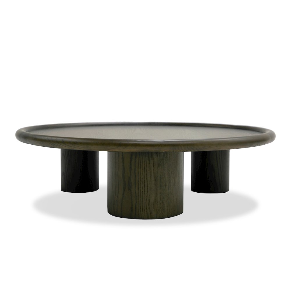 Modrest Strauss - Contemporary Brown Ash Round Coffee Table. Picture 1