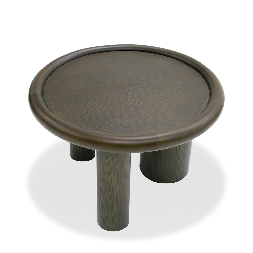 Modrest Strauss - Contemporary Brown Ash Round End Table. Picture 2