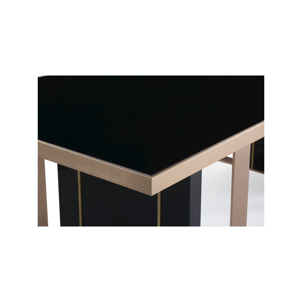 Nova Domus Cartier Modern Black & Rosegold Dining Table. Picture 2
