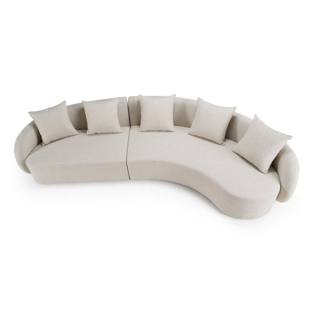 Renava Tabarca - Outdoor Beige Fabric Sectional Sofa. Picture 5