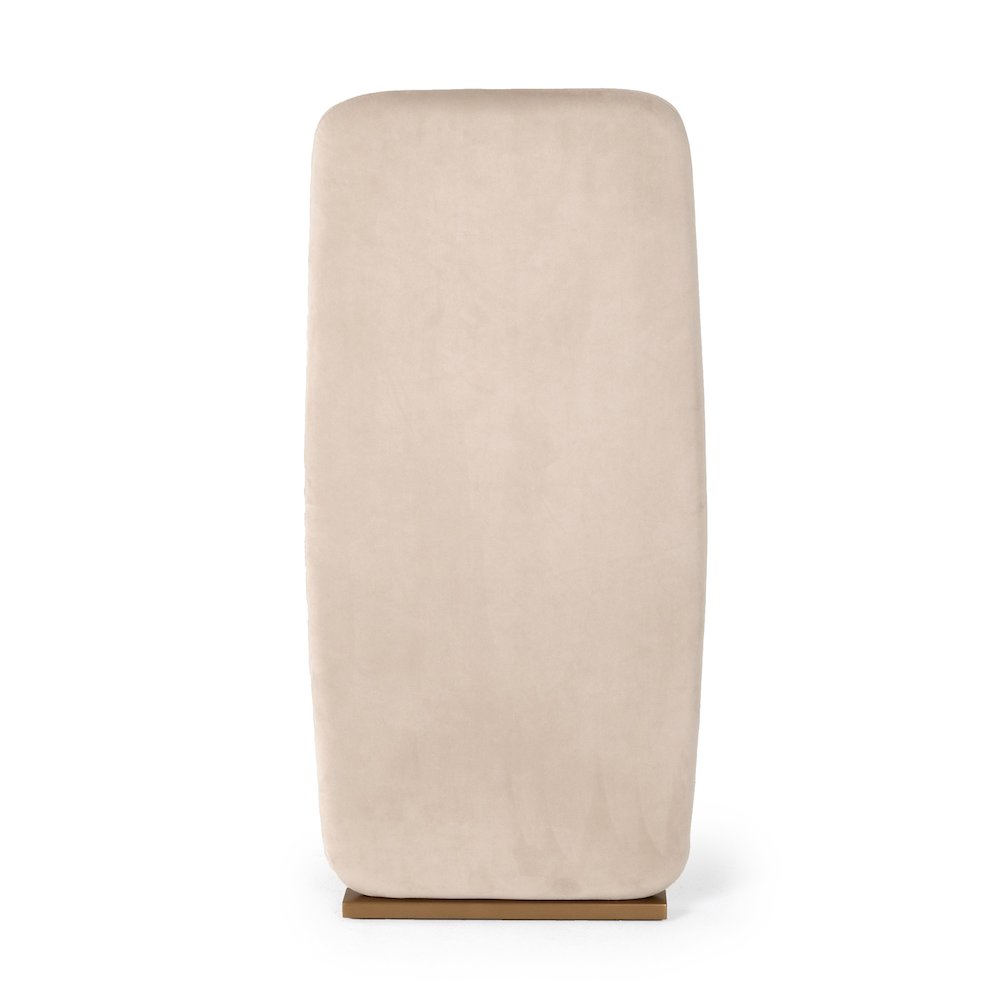 Modern Light Beige Grey Velvet + Brushed Brass Dining Chair (Set of 2). Picture 5