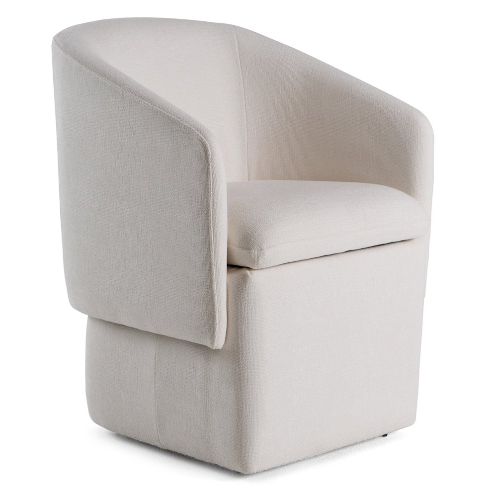 Modrest Tassell - Modern Ivory Fabric Dining Chair. Picture 1