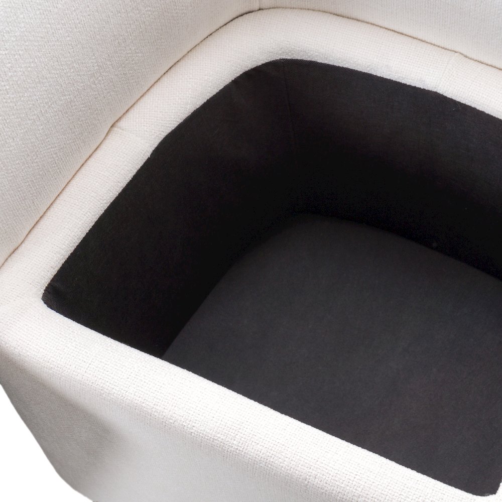 Modrest Tassell - Modern Ivory Fabric Dining Chair. Picture 8
