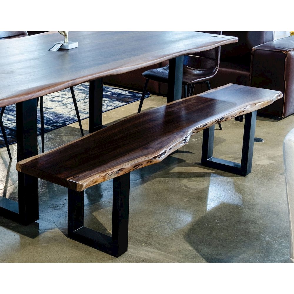 Modrest Taylor - Large Modern Live Edge Wood Dining Bench. Picture 2