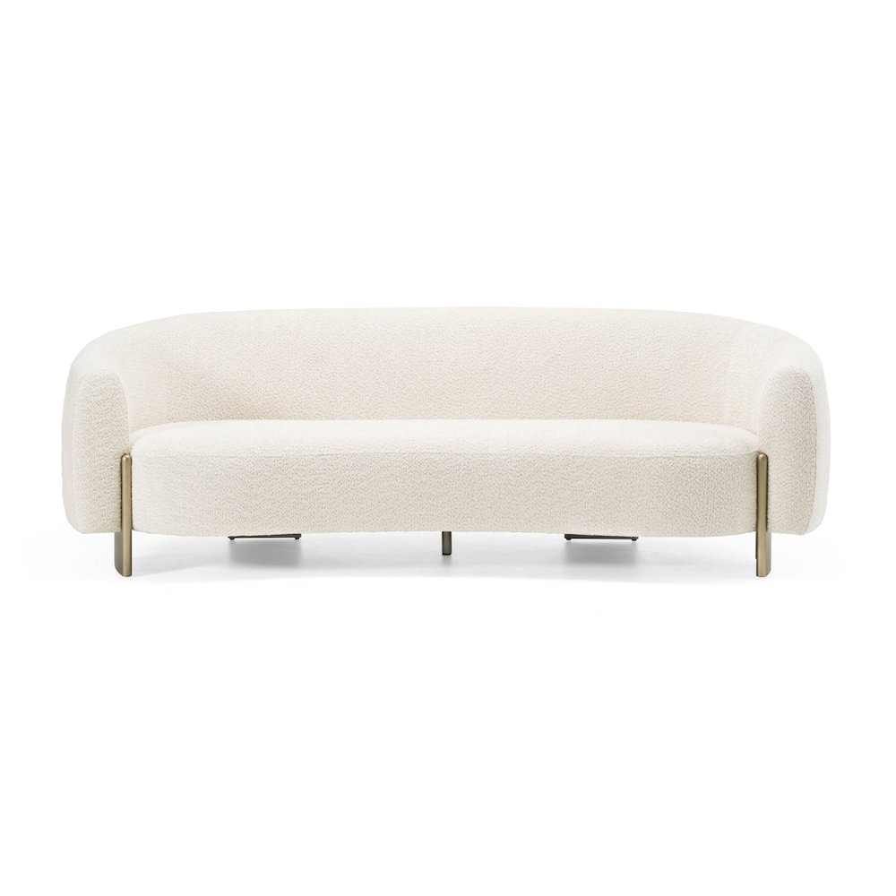 Divani Casa Thrive - Modern Beige Fabric + Antique Brass Sofa. Picture 1