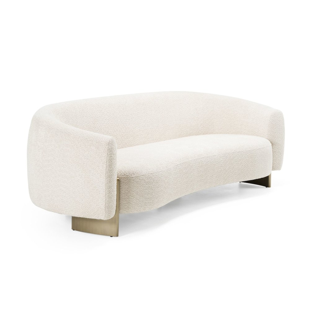 Divani Casa Thrive - Modern Beige Fabric + Antique Brass Sofa. Picture 2