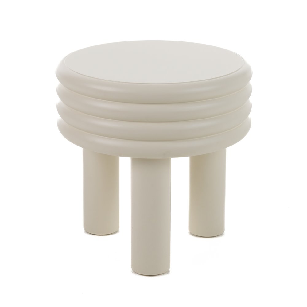 Modrest Townley - Contemporary White Round End Table. Picture 1